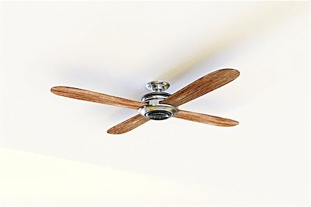 fresh air background - ceiling fan isolated on white background Stock Photo - Budget Royalty-Free & Subscription, Code: 400-07917539