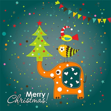 Template Christmas greeting card,  vector illustration Stock Photo - Budget Royalty-Free & Subscription, Code: 400-07917898