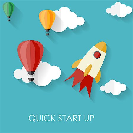 Quick Start Up Flat Concept Vector Illustration. EPS10 Stock Photo - Budget Royalty-Free & Subscription, Code: 400-07918639