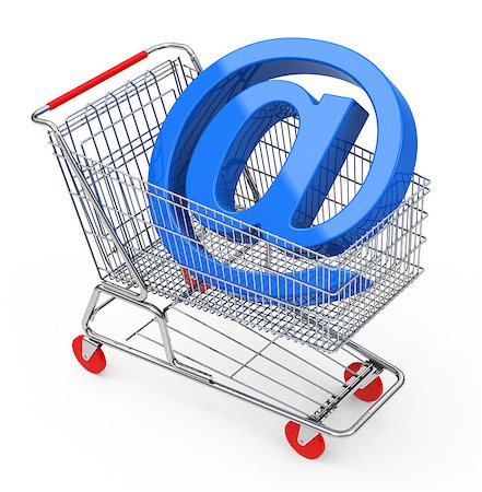 simsearch:700-01163575,k - 3d generated picture of an e-mail sign inside a shopping cart Stock Photo - Budget Royalty-Free & Subscription, Code: 400-07918778