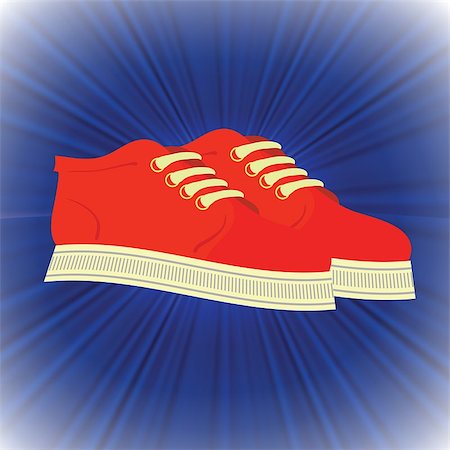 simsearch:400-07922607,k - colorful illustration with red shoes  on a blue wave background Stock Photo - Budget Royalty-Free & Subscription, Code: 400-07919178