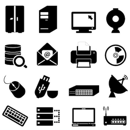 simsearch:400-04729472,k - Computer and technology icon set Stock Photo - Budget Royalty-Free & Subscription, Code: 400-07919306