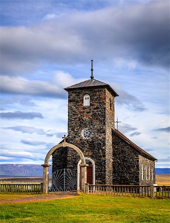 An old stone church in Northwest Iceland. Built in 1877 Stock Photo - Budget Royalty-Free & Subscription, Code: 400-07924349