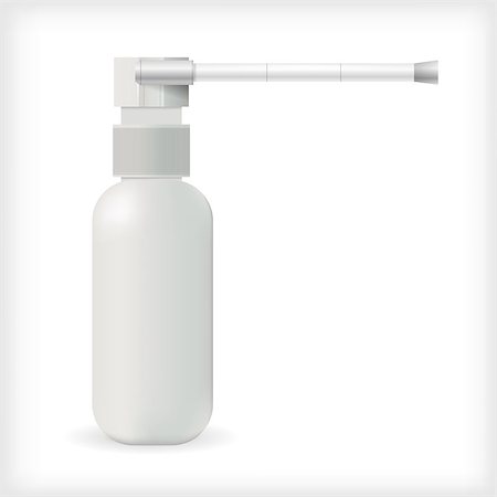 Gray throat spray aerosol medication blank bottle. Isolated vector illustration on white background. Stock Photo - Budget Royalty-Free & Subscription, Code: 400-07924370