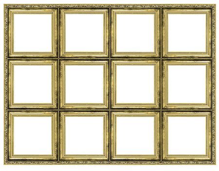 simsearch:400-07332295,k - Hige golden frame isolated on pure white background Stock Photo - Budget Royalty-Free & Subscription, Code: 400-07924633