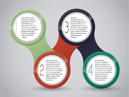 simsearch:400-07501242,k - Abstract infographic design with connected circles containing text Stock Photo - Budget Royalty-Free & Subscription, Code: 400-07924826