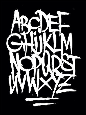 Hand style graffiti font alphabet. Vector Stock Photo - Budget Royalty-Free & Subscription, Code: 400-07925136