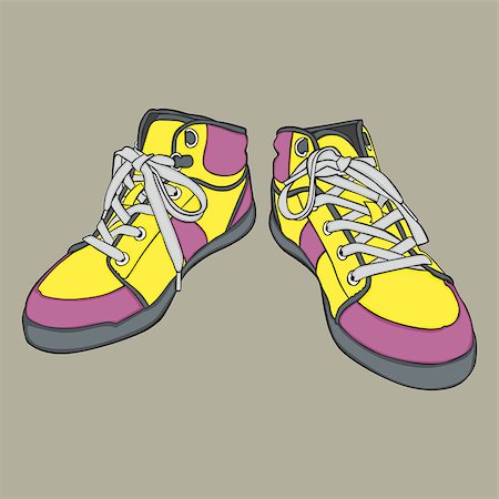 simsearch:400-07922607,k - fully editable vector illustration of isolated shoes Stock Photo - Budget Royalty-Free & Subscription, Code: 400-07920028