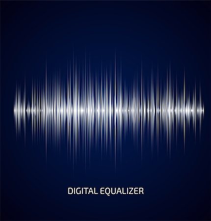 radio wave - Abstract white music equalizer on dark blue background. Vector illustration Stock Photo - Budget Royalty-Free & Subscription, Code: 400-07921054
