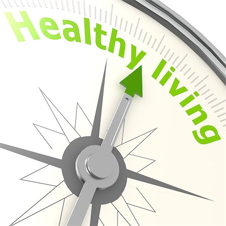 Healthy living compass Stock Photo - Budget Royalty-Free & Subscription, Code: 400-07921106
