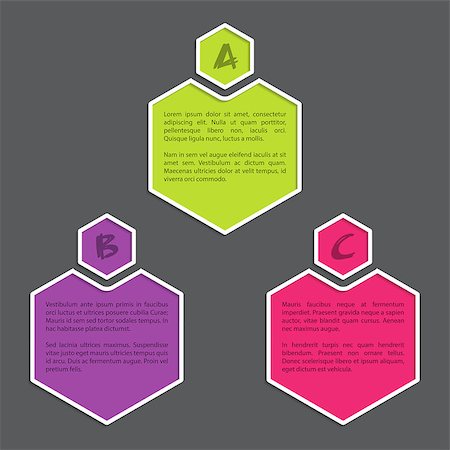 simsearch:400-07501242,k - Simple infograhic bacground with color hexagon shapes Stock Photo - Budget Royalty-Free & Subscription, Code: 400-07921617