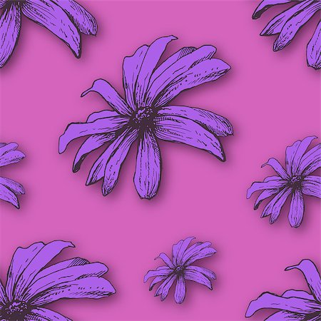 simsearch:400-08499991,k - Vector background with hand drawn flowers. Seamless Pattern Stock Photo - Budget Royalty-Free & Subscription, Code: 400-07921776