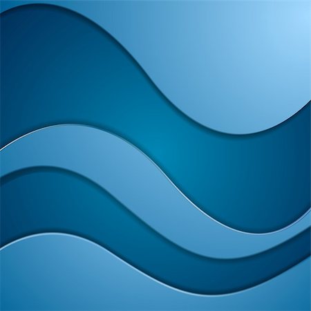 simsearch:400-08095310,k - Bright blue corporate abstract waves. Vector design Stock Photo - Budget Royalty-Free & Subscription, Code: 400-07922434