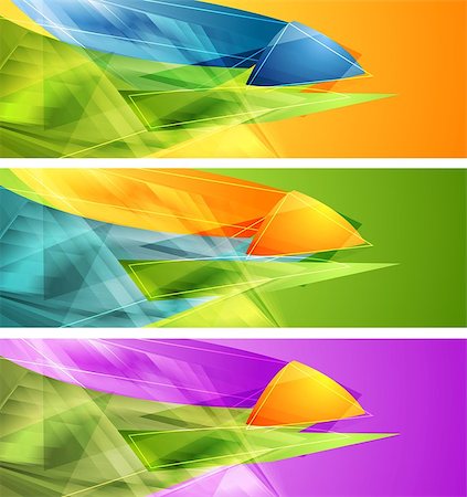 simsearch:400-08095310,k - Bright banners with abstract shapes. Vector design Stock Photo - Budget Royalty-Free & Subscription, Code: 400-07922436