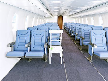 an old chair in the aircraft cabin. 3d concept Stock Photo - Budget Royalty-Free & Subscription, Code: 400-07922592