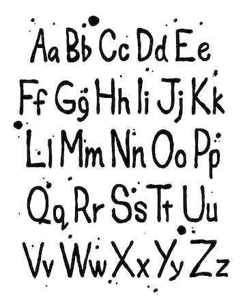 Hand written font alphabet. Vector Foto de stock - Super Valor sin royalties y Suscripción, Código: 400-07923990
