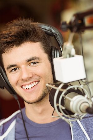 disc jockey radio - Portrait of an university student recording audio in a studio of a radio Stock Photo - Budget Royalty-Free & Subscription, Code: 400-07939594