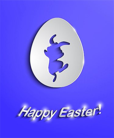 simsearch:400-07424187,k - Illustration of easter paper egg with bunny cutout Photographie de stock - Aubaine LD & Abonnement, Code: 400-07933397
