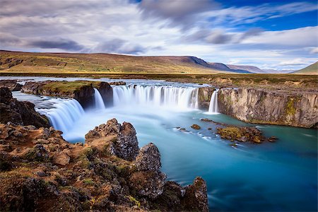 Long exposure image of Godafoss waterfall in Iceland Stock Photo - Budget Royalty-Free & Subscription, Code: 400-07933653