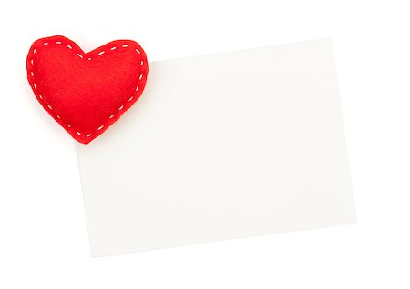 simsearch:400-07919385,k - Photo frame or greeting card and handmaded valentines day toy heart. Isolated on white background Stock Photo - Budget Royalty-Free & Subscription, Code: 400-07933980