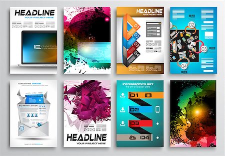 Set of Flyer Design, Web Templates. Brochure Designs, Technology Backgrounds. Mobile Technologies, Infographic  ans statistic Concepts and Applications covers. Stock Photo - Budget Royalty-Free & Subscription, Code: 400-07954396