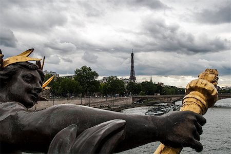 simsearch:400-05162857,k - Statue in Alexander III bridge. Paris, France. Stock Photo - Budget Royalty-Free & Subscription, Code: 400-07954869