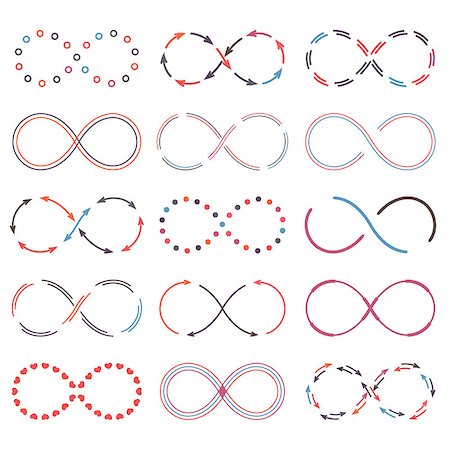 simsearch:400-07418602,k - Set of different infinity symbols, vector eps10 illustration Stock Photo - Budget Royalty-Free & Subscription, Code: 400-07955223