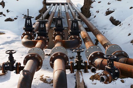 Oil and gas pipe line and valves Stock Photo - Budget Royalty-Free & Subscription, Code: 400-07956651