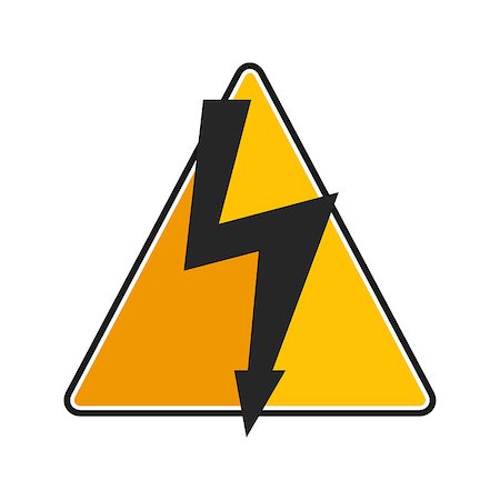 simsearch:400-03993174,k - High voltage sign on white background, vector eps10 illustration Stock Photo - Budget Royalty-Free & Subscription, Code: 400-07952693