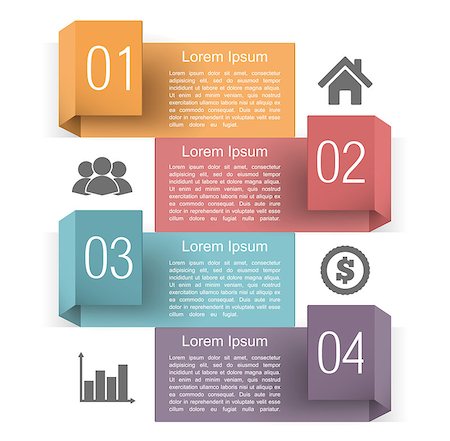 simsearch:400-07501242,k - Infographics design template with four origami banners with place for text, numbers and icons, vector eps10 illustration Stock Photo - Budget Royalty-Free & Subscription, Code: 400-07952750
