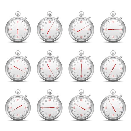 simsearch:400-08494984,k - Stopwatch with different time, vector eps10 illustration Stock Photo - Budget Royalty-Free & Subscription, Code: 400-07952770