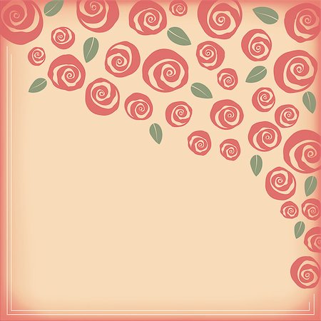 simsearch:400-05888640,k - Valentine and wedding border bouquet of swirly roses Foto de stock - Super Valor sin royalties y Suscripción, Código: 400-07975424
