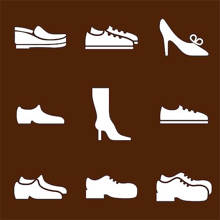 simsearch:400-07218273,k - Vector collection of shoes, illustrated footwear. Stock Photo - Budget Royalty-Free & Subscription, Code: 400-07975939