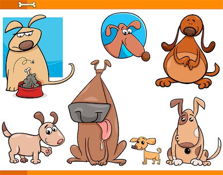 simsearch:400-04214443,k - Cartoon Illustration of Dogs Animal Characters Set Stock Photo - Budget Royalty-Free & Subscription, Code: 400-07975972