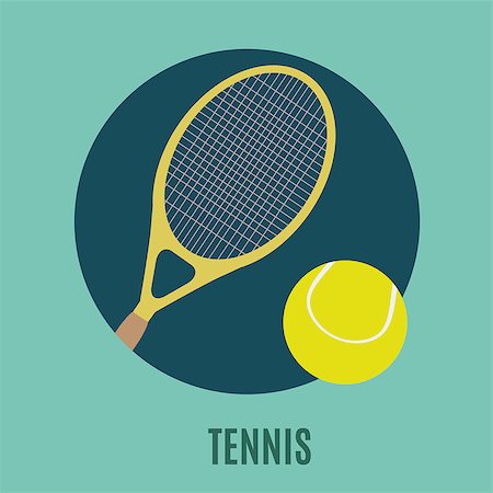 simsearch:400-04833689,k - Tennis Racket And Ball. Flat icon for you design Stock Photo - Budget Royalty-Free & Subscription, Code: 400-07976338