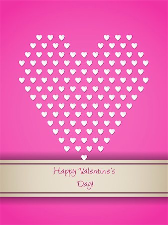 simsearch:400-05897213,k - Valentine greeting card design with heart shaped from small white hearts Stock Photo - Budget Royalty-Free & Subscription, Code: 400-07976575