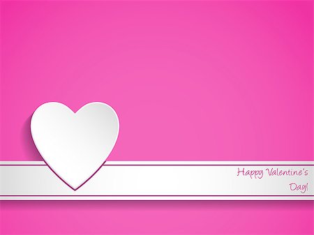 simsearch:400-05897213,k - Simple valentine's day greeting card with heart and ribbon Stock Photo - Budget Royalty-Free & Subscription, Code: 400-07976577
