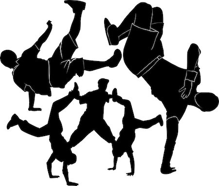breakdance silhouette break dance Stock Photo - Budget Royalty-Free & Subscription, Code: 400-07977165