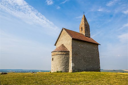 st michael - Old Roman Catholic Church of St. Michael the Archangel with Rocks in Foreground on the Hill in Drazovce, Slovakia Stock Photo - Budget Royalty-Free & Subscription, Code: 400-07978314