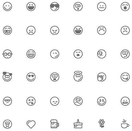 Set of the simple emoticons Stock Photo - Budget Royalty-Free & Subscription, Code: 400-07978445