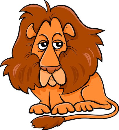 simsearch:400-08255624,k - Cartoon Illustration of Funny Lion Wild Cat Animal Stock Photo - Budget Royalty-Free & Subscription, Code: 400-07979334