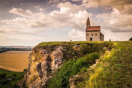 st michael - Old Roman Catholic Church of St. Michael the Archangel on the Hill in Drazovce, Slovakia Stock Photo - Budget Royalty-Free & Subscription, Code: 400-07979576
