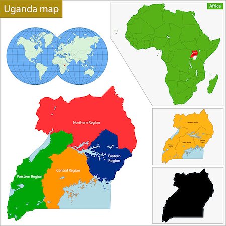 Administrative division of the Republic of Uganda Stock Photo - Budget Royalty-Free & Subscription, Code: 400-07979607