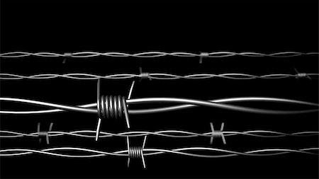 3D render of Fance.Barbed wire. Concept. DOF. Stock Photo - Budget Royalty-Free & Subscription, Code: 400-07972398