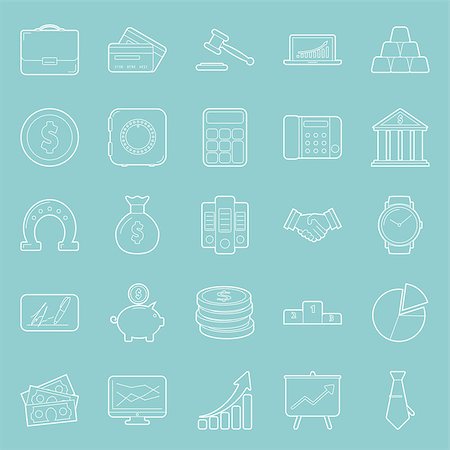 Bisiness and finance thin lines icons set vector graphic design Stock Photo - Budget Royalty-Free & Subscription, Code: 400-07984344