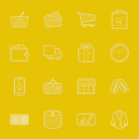 simsearch:400-04097382,k - Shopping thin lines icons set illustration graphic design Stock Photo - Budget Royalty-Free & Subscription, Code: 400-07984356