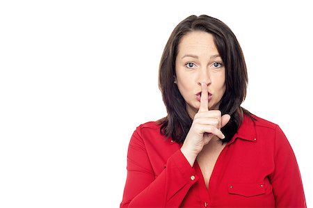 simsearch:400-04175955,k - Middle aged caucasian woman gesturing silence Stock Photo - Budget Royalty-Free & Subscription, Code: 400-07985266