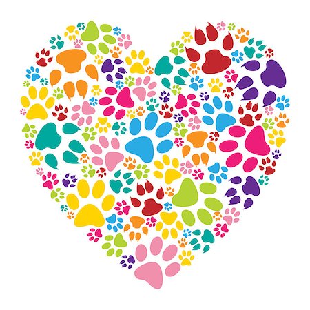 simsearch:400-06392340,k - Illustration of heart paw print on a white background. Stock Photo - Budget Royalty-Free & Subscription, Code: 400-07985936