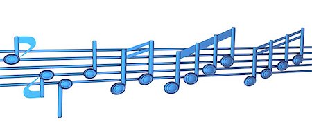 simsearch:400-04855216,k - Various music notes on stave. Blue 3d Stock Photo - Budget Royalty-Free & Subscription, Code: 400-07986631