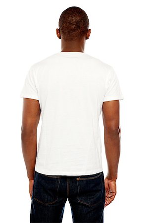 simsearch:400-04332775,k - Rear view of casual young guy looking at white wall Stock Photo - Budget Royalty-Free & Subscription, Code: 400-07987441